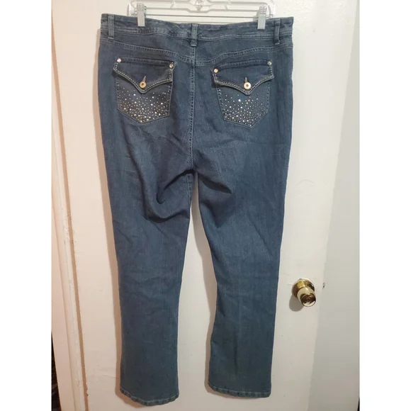 Style & Co Jeans Curvy Tummy Control Blue Denim Womens Size 16 - Picture 4 of 4